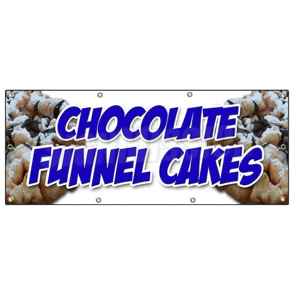 CHOCOLATE FUNNEL CAKES BANNER SIGN bakery cake cookies pastry baker